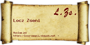 Locz Zseni névjegykártya